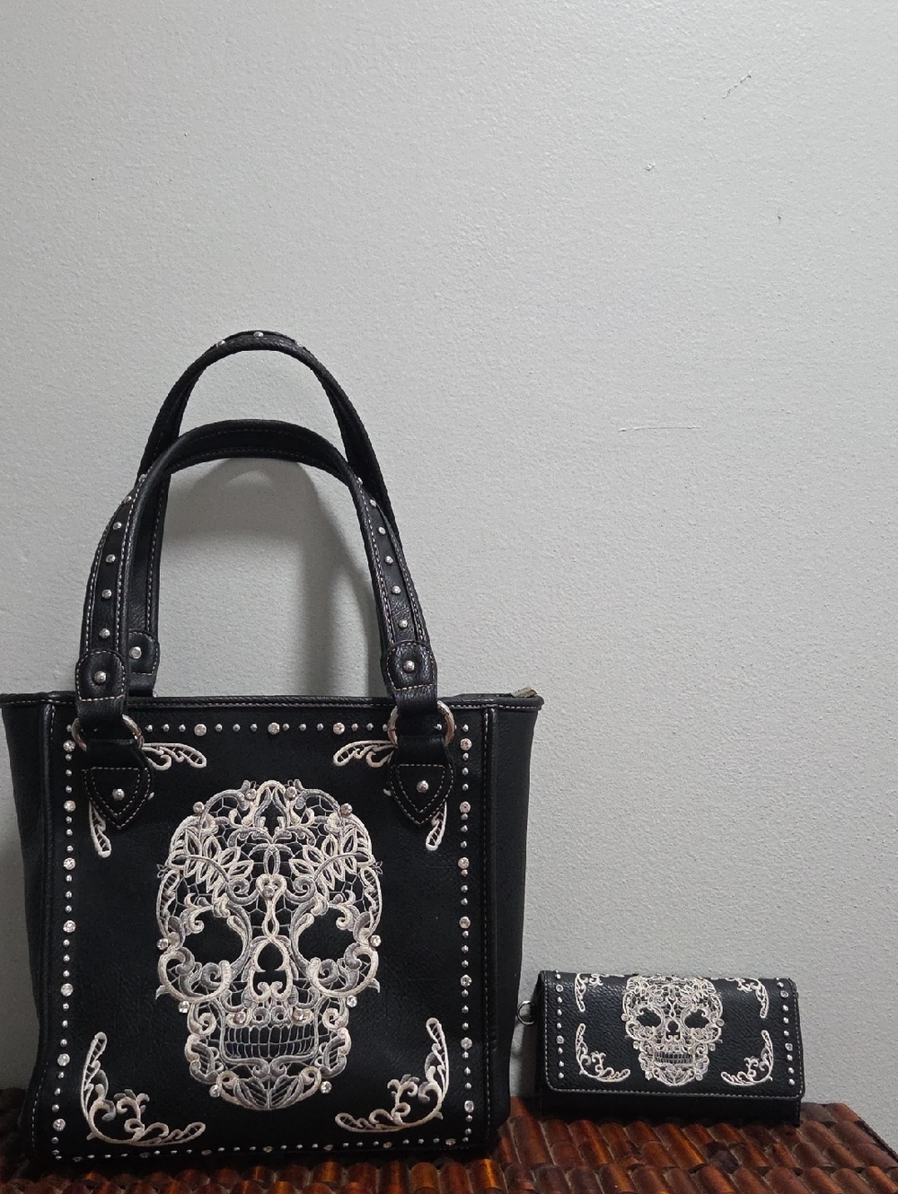 Montana West Black Tote and Wallet Set Concealed Carry